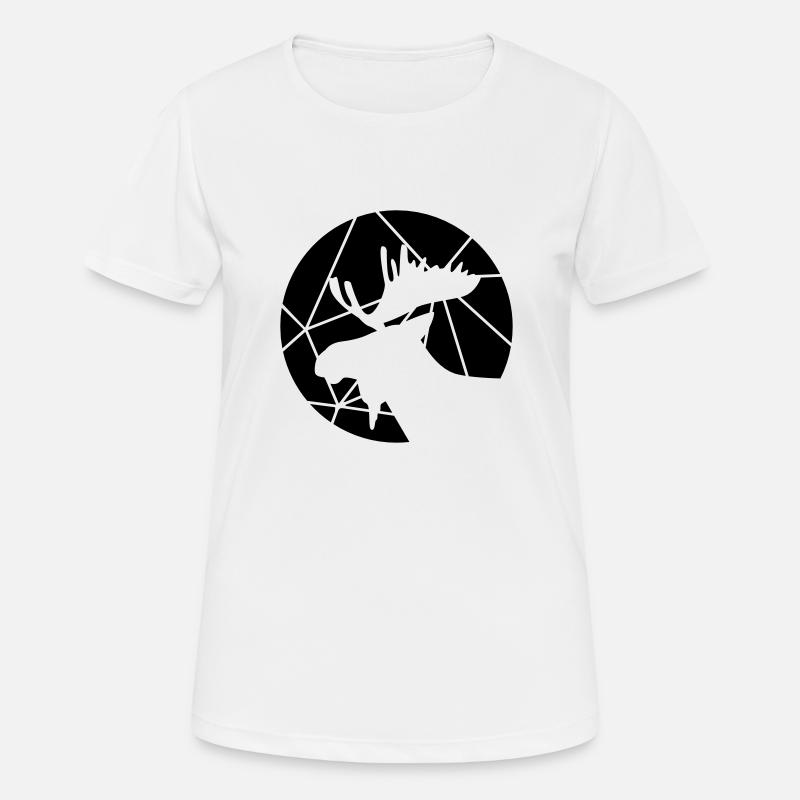 Moose grid pattern - Women's Breathable T-Shirt - white