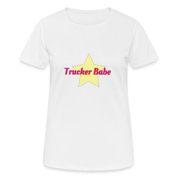 Trucker Babe - Frauen T-Shirt atmungsaktiv - Weiß - Vorne - AI Model Female 172 dark (172cm)