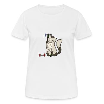 Cat in sport - Women's Breathable T-Shirt - white - Front - AI Model Female 172 dark (172cm)