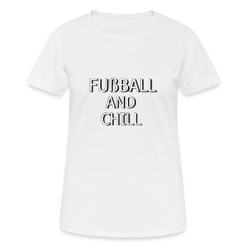 FOOTBALL ET CHILL - T-shirt respirant Femme - blanc - Devant - AI Model Female 172 dark (172cm)