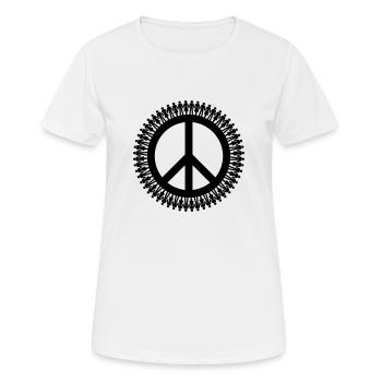Gender Equality & Piece | Diversität & Frieden - Frauen T-Shirt atmungsaktiv - Weiß - Vorne - AI Model Female 172 dark (172cm)