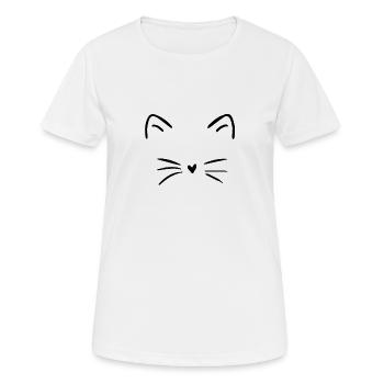 Katze Cat Kätzchen Kitten Fellnase Schnurrhaare - Frauen T-Shirt atmungsaktiv - Weiß - Vorne - AI Model Female 172 dark (172cm)
