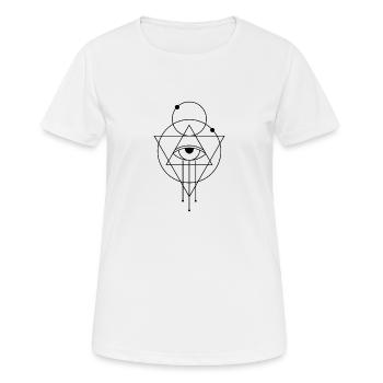 Black eye triangle circle etyten mythology - Women's Breathable T-Shirt - white - Front - AI Model Female 172 dark (172cm)