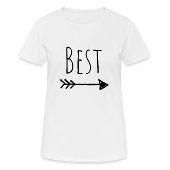 BEST -> FRIENDS - Frauen T-Shirt atmungsaktiv - Weiß - Vorne - AI Model Female 172 dark (172cm)