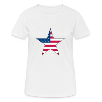 Étoile américaine - T-shirt respirant Femme - blanc - Devant - AI Model Female 172 dark (172cm)