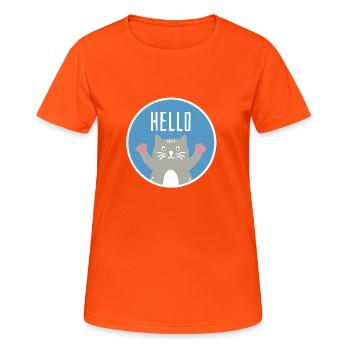 Britsch Shorthair Perser Siam Katze Geschenk - Frauen T-Shirt atmungsaktiv - Neonorange - Vorne - AI Model Female 172 dark (172cm)