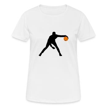 Basketball sportif dribble - T-shirt respirant Femme - blanc - Devant - AI Model Female 172 dark (172cm)