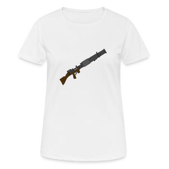 Langer Blaster - Frauen T-Shirt atmungsaktiv - Weiß - Vorne - AI Model Female 172 dark (172cm)