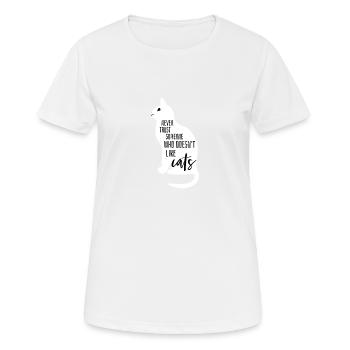 Contour du chat - T-shirt respirant Femme - blanc - Devant - AI Model Female 172 dark (172cm)