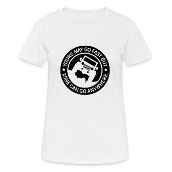 Le vôtre peut aller vite mais le mien peut aller n'importe où - T-shirt respirant Femme - blanc - Devant - AI Model Female 172 dark (172cm)