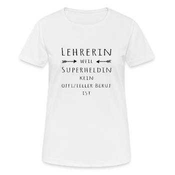 Enseignante Super-héroïne - T-shirt respirant Femme - blanc - Devant - AI Model Female 172 dark (172cm)