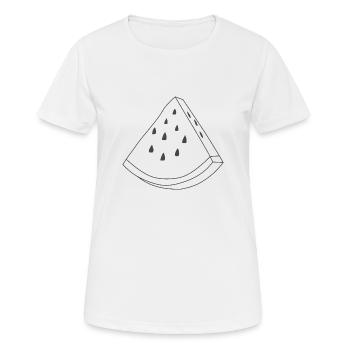 Wassermelone - Frauen T-Shirt atmungsaktiv - Weiß - Vorne - AI Model Female 172 dark (172cm)