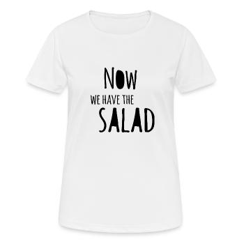 Maintenant, nous avons la salade - T-shirt respirant Femme - blanc - Devant - AI Model Female 172 dark (172cm)