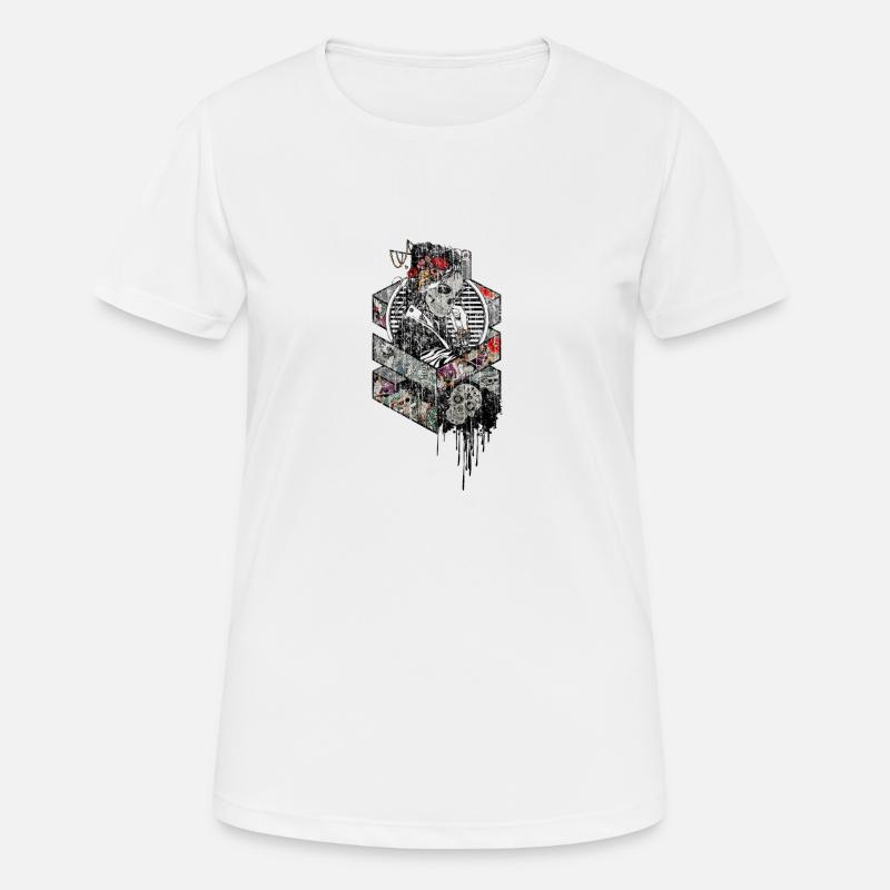 Geisha skeleton bone used look - Women's Breathable T-Shirt - white