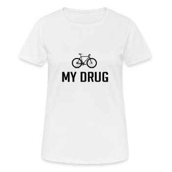 Vélo disant - T-shirt respirant Femme - blanc - Devant - AI Model Female 172 dark (172cm)