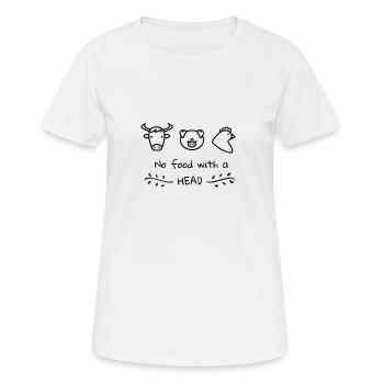 Vegan Plant Based No Food with a Head - Frauen T-Shirt atmungsaktiv - Weiß - Vorne - AI Model Female 172 dark (172cm)