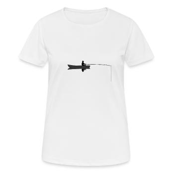 Angler - Frauen T-Shirt atmungsaktiv - Weiß - Vorne - AI Model Female 172 dark (172cm)