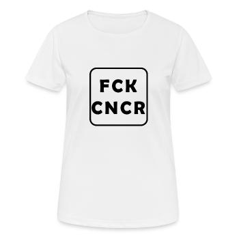 FCK CNCR - Frauen T-Shirt atmungsaktiv - Weiß - Vorne - AI Model Female 172 dark (172cm)