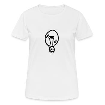 Light Bulb #IDEE (Black) - Women's Breathable T-Shirt - white - Front - AI Model Female 172 dark (172cm)