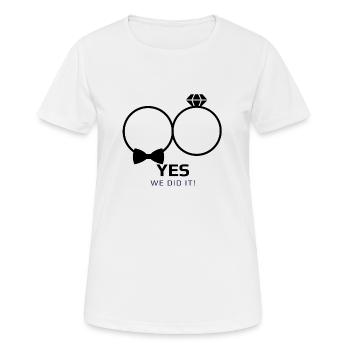 Wedding we did it - Women's Breathable T-Shirt - white - Front - AI Model Female 172 dark (172cm)
