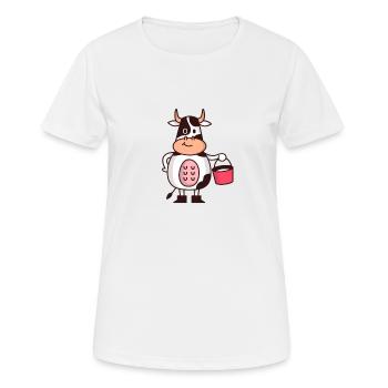 Vaches vache - T-shirt respirant Femme - blanc - Devant - AI Model Female 172 dark (172cm)