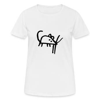 Souris douce (noir) - T-shirt respirant Femme - blanc - Devant - AI Model Female 172 dark (172cm)
