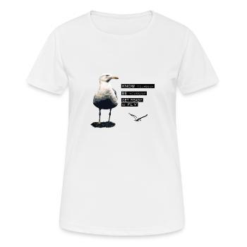 La philosophie de la vie de la mouette - T-shirt respirant Femme - blanc - Devant - AI Model Female 172 dark (172cm)