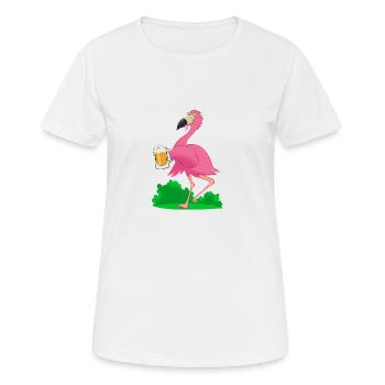 Le flamant ivrogne - T-shirt respirant Femme - blanc - Devant - AI Model Female 172 dark (172cm)