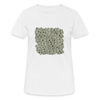 Dollar Tas - Idée de cadeau - Dollar Tas - T-shirt respirant Femme - blanc - Devant - AI Model Female 172 dark (172cm)