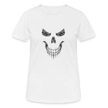 Totenkopf geometrisch - Frauen T-Shirt atmungsaktiv - Weiß - Vorne - AI Model Female 172 dark (172cm)