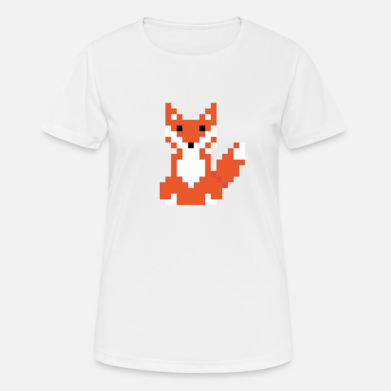 Red Fox Pixel Art - Women's Breathable T-Shirt - white