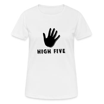 High Five - Frauen T-Shirt atmungsaktiv - Weiß - Vorne - AI Model Female 172 dark (172cm)