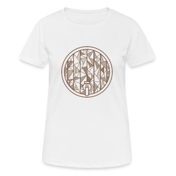 Bierfass geometrisch Geschenk Bier - Frauen T-Shirt atmungsaktiv - Weiß - Vorne - AI Model Female 172 dark (172cm)