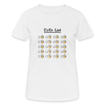 ToDo List Beer Mug Checklist Funny - Women's Breathable T-Shirt - white - Front - AI Model Female 172 dark (172cm)