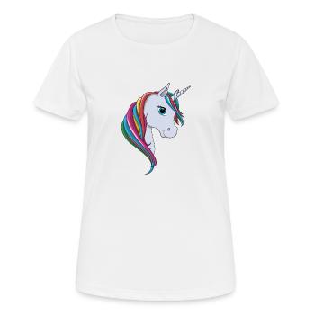 lorey.w "petite licorne", fille, écolier - T-shirt respirant Femme - blanc - Devant - AI Model Female 172 dark (172cm)