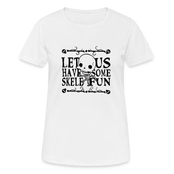 Skelefun Skelett Halloween tanzen lustig schwarz ツ - Frauen T-Shirt atmungsaktiv - Weiß - Vorne - AI Model Female 172 dark (172cm)