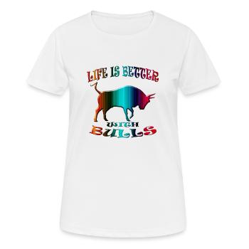 Stier - Frauen T-Shirt atmungsaktiv - Weiß - Vorne - AI Model Female 172 dark (172cm)