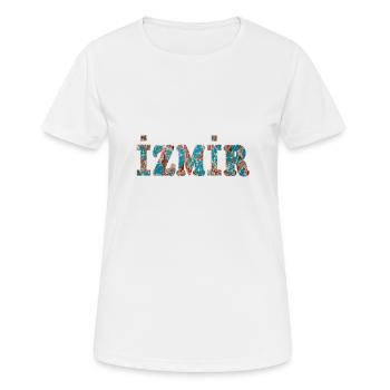 izmir ebru bleu - T-shirt respirant Femme - blanc - Devant - AI Model Female 172 dark (172cm)
