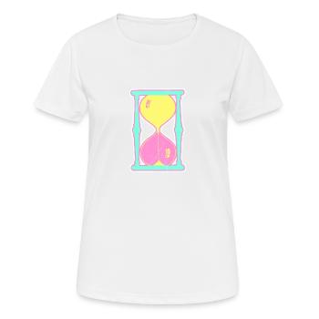 Bunte Sanduhr - Frauen T-Shirt atmungsaktiv - Weiß - Vorne - AI Model Female 172 dark (172cm)