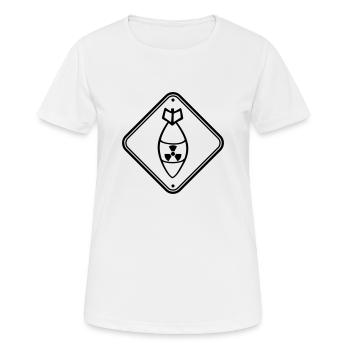 shield danger caution warning caution atomic bomb r - Women's Breathable T-Shirt - white - Front - AI Model Female 172 dark (172cm)