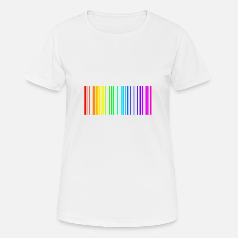 Rainbow barcode colorful gift idea - Women's Breathable T-Shirt - white
