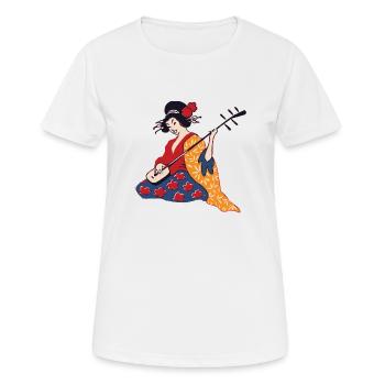 Geisha plays loud - Women's Breathable T-Shirt - white - Front - AI Model Female 172 dark (172cm)