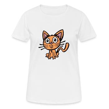Katze Katzenfreund Haustier - Frauen T-Shirt atmungsaktiv - Weiß - Vorne - AI Model Female 172 dark (172cm)