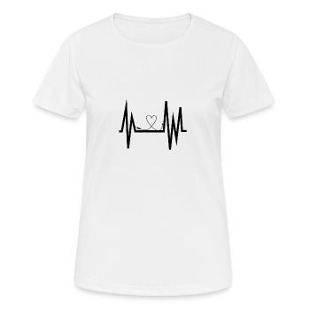 Courbe cardiaque avec prise cardiaque - T-shirt respirant Femme - blanc - Devant - AI Model Female 172 dark (172cm)