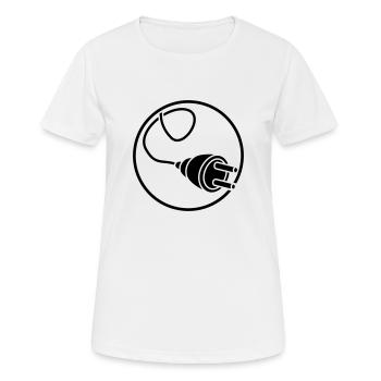 circle round logo connect connection cable plug - Women's Breathable T-Shirt - white - Front - AI Model Female 172 dark (172cm)