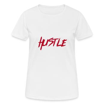 Hustle - Frauen T-Shirt atmungsaktiv - Weiß - Vorne - AI Model Female 172 dark (172cm)