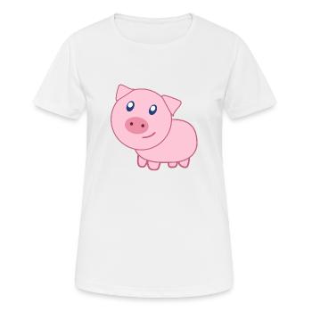 Ferkel - Frauen T-Shirt atmungsaktiv - Weiß - Vorne - AI Model Female 172 dark (172cm)