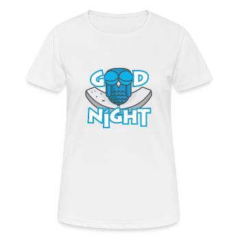 Gute Nacht Nacht Eule schließen Augen entspannt - Frauen T-Shirt atmungsaktiv - Weiß - Vorne - AI Model Female 172 dark (172cm)