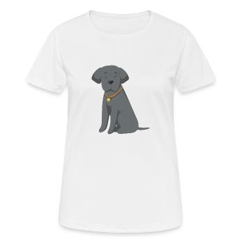 Dog - Frauen T-Shirt atmungsaktiv - Weiß - Vorne - AI Model Female 172 dark (172cm)