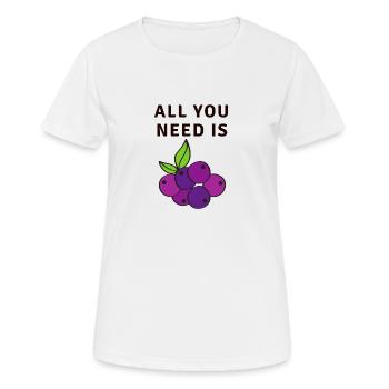 Tout ce dont vous avez besoin est Blueberry Blueberry Blueberry - T-shirt respirant Femme - blanc - Devant - AI Model Female 172 dark (172cm)